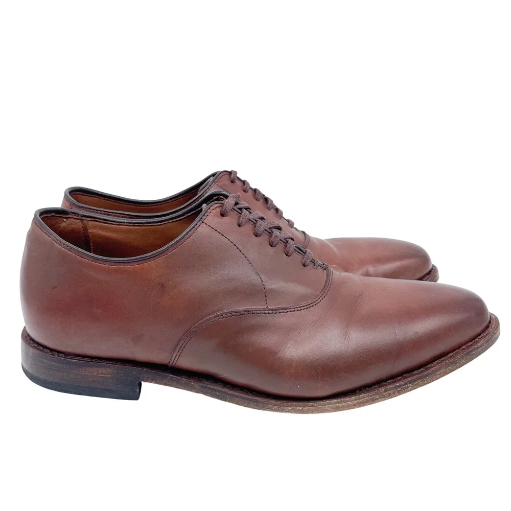 Allen Edmonds Men's Brown Carlyle Plain‎ Toe Oxford Shoes Size 9.5 EEE